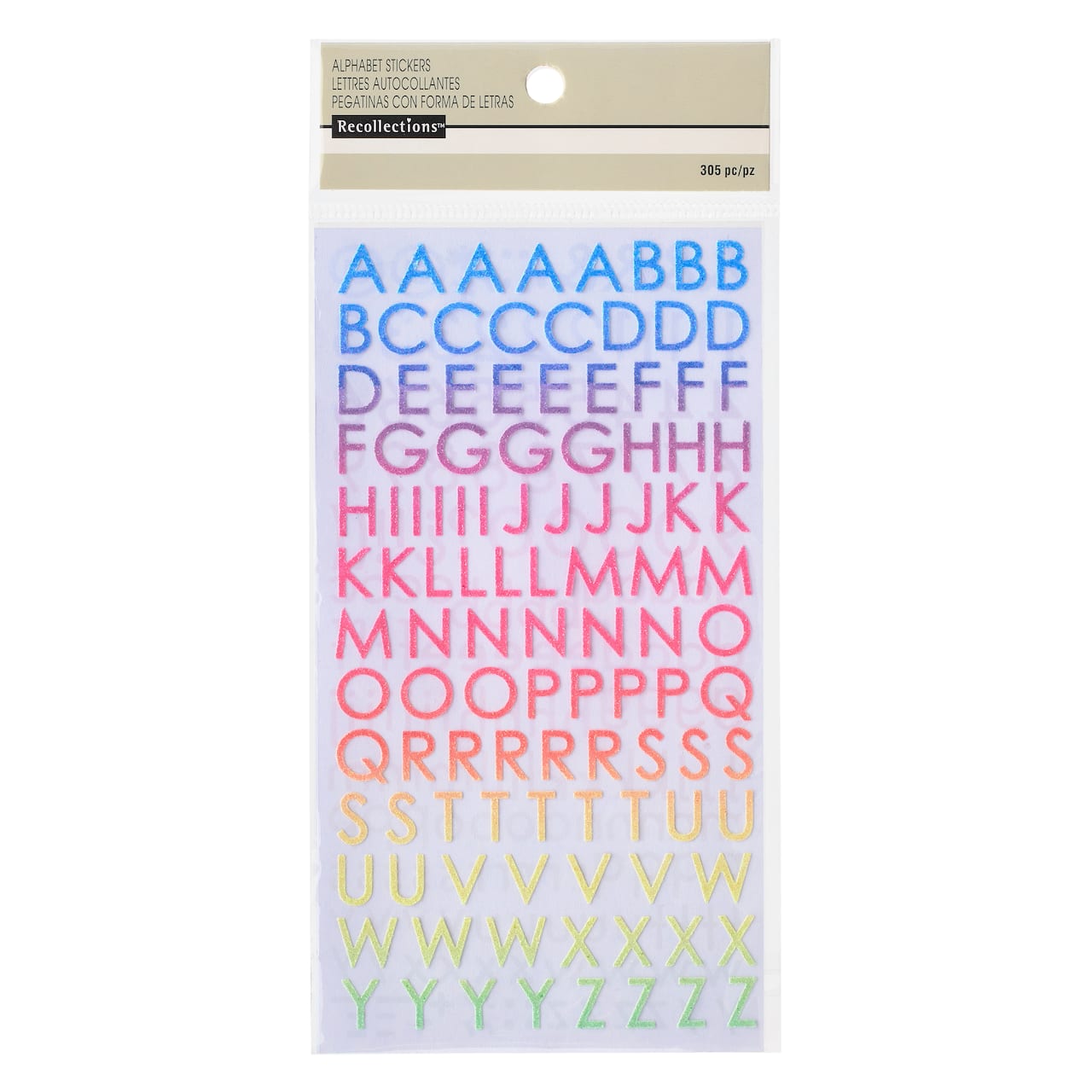 12 Pack: Small Rainbow Glitter Alphas by Recollections™